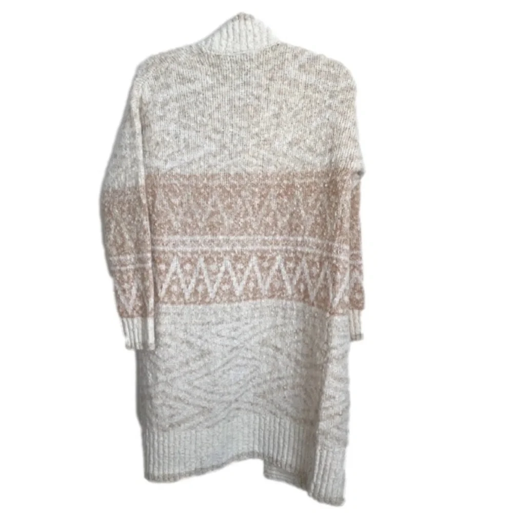 SOLD!!!  Joie Cream & Beige Nordic Long Cardigan Duster - Picture 4 of 9